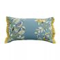 Kingfisher & Iris Cushion by Sanderson x National Trust in Azure Linen