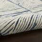 Colorado CLR01 Linear Wool Rugs by Nourison in White Blue