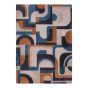 Louis De Poortere Geometric Nuance Module Rugs 9196 in Camel Blue