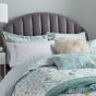 Restore Embroidered Leaf Cushion By Katie Piper in Aqua Green