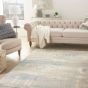 Solace SLA07 Distressed Abstract Rug in Ivory Grey Blue