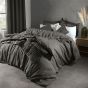 Lazy Linen Bedding Plain Charcoal Grey Duvet Cover and Pillowcase