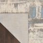 Solace SLA07 Distressed Abstract  Runner Rug in Ivory Grey Blue