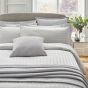 Adan Fine Linens Striped Cotton Bedding in Silver Grey