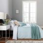 Restore Embroidered Leaf Cushion By Katie Piper in Aqua Green