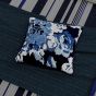 Imara Floral Cushion by Bedeck of Belfast in Navy Blue