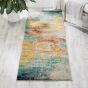 Celestial Modern Abstract Hallway Runner Rug CES02 in Seaglass by Nourison