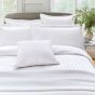 Adan Fine Linens Striped Cotton Bedding in White