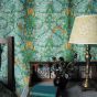 Woodland Weeds Wallpaper 217101 by Morris & Co in Orange Turquoise