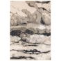 Aurora Quartz AU05 Marble Rugs in Metallic Silver Grey