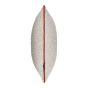Leighton Boucle Velvet Piping Cushion in Ecru Salmon Pink