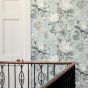 King Protea Wallpaper 216645 by Sanderson in Aqua Linen Beige