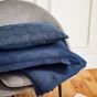 Osaka Jacquard Geometric Cushion in Midnight Blue
