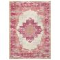 Passion Traditional Medallion Persian Rugs PSN03 in Ivory and Fuchsia