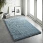 Chicago Shaggy Modern Plain Rugs in Duck Egg