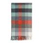 Preston Check Merino Lambs Wool Throw by LuxeTapi in Coral Mint Green