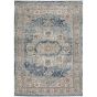 Quarry QUA11 Traditional Distressed Rugs in Ivory Blue by Nourison