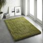 Chicago Shaggy Modern Plain Rugs in Olive
