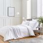 Adan Fine Linens Striped Cotton Bedding in White