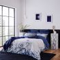Navy Swirl Floral Bedding Duvet Cover and Pillowcase by Ted Baker in Navy Blue