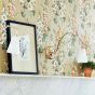 Hollyhocks Wallpaper 217034 by Sanderson in Gold Metallic Tan