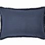 Linen Cotton Frayed Cushion by Morris & Co in Blue