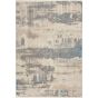 Solace SLA07 Distressed Abstract Rug in Ivory Grey Blue