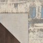 Solace SLA07 Distressed Abstract Rug in Ivory Grey Blue