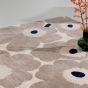 Unikko Handtufted Wool Floral Rugs 132401 by Marimekko in Greige