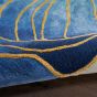 Prismatic Floral Carved Rugs PRS32 by Nourison in Blue Gold