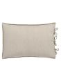Designers Guild Sevanti Rectangular Quilted Cushion With Pom Poms in Dove