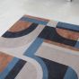Louis De Poortere Geometric Nuance Module Rugs 9196 in Camel Blue