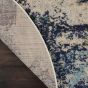 Celestial Modern Abstract Circle Round Rugs CES02 in Ivory Teal blue by Nourison