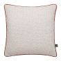 Leighton Boucle Velvet Piping Cushion in Ecru Salmon Pink