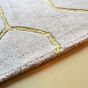 Arris Geometric Wool Rugs 37304 in Grey and Gold by Wedgwood