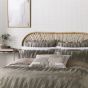 Motion Geometric Cushion by Morris & Co in Champagne & Steel