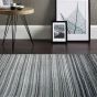 Fine Stripes Modern Pattern Wool Rugs in Grey