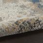 Rustic Textures RUS13 Abstract Runner Rugs in Grey Blue