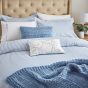 Be Still Floral Embroidered Cushion By Katie Piper in Blue