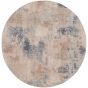 Rustic Textures RUS02 Abstract Circle Rugs in Beige Grey