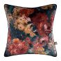 Yves Floral Velvet Cushion in Navy Rust