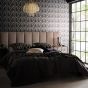 Velluto Wallpaper W0170/02 by Clarke & Clarke in Noir Black