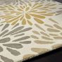 Flowerburst Wool Rugs in Grey