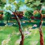 In the Woods Wallpaper Panel 113068 by Harlequin X Sophie Robinson in Sky Emerald Carnelian