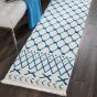 Kamala Hallway Runners DS500 by Nourison in White and Blue