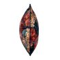 Yves Floral Velvet Cushion in Navy Rust