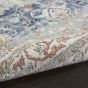 Quarry QUA11 Traditional Distressed Rugs in Ivory Blue by Nourison