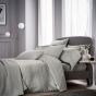 Tahra Embroidered Cotton Cushion in Silver Grey
