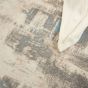 Solace SLA07 Distressed Abstract Rug in Ivory Grey Blue