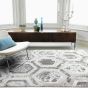 Aurora Crystal AU12 Geometric Rugs in Silver Beige